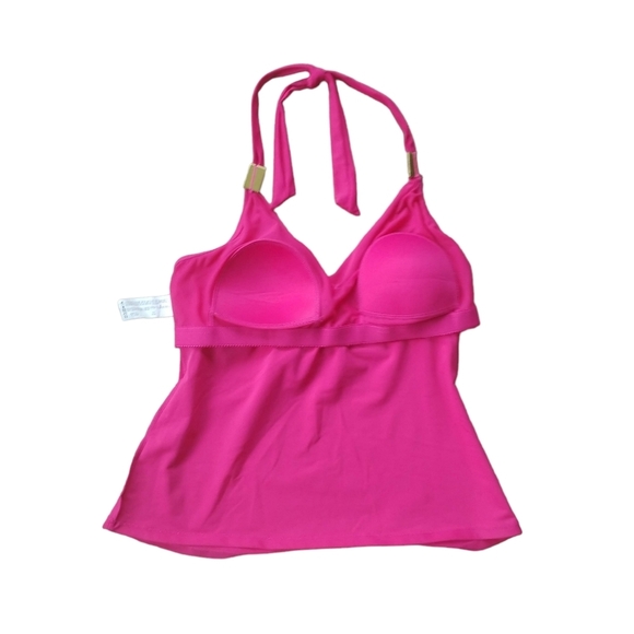 Krista Pink Swimsuit Tankini Top Size Medium Women's Fuschia Barbie Bright - Picture 4 of 6